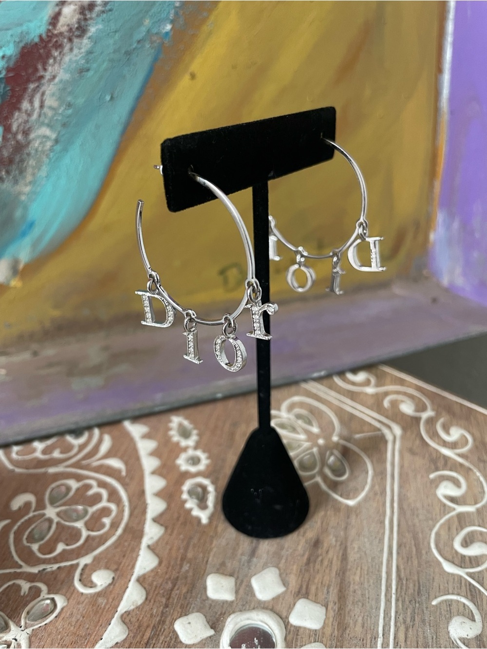 Christian Dior Silver Hoop Earrings